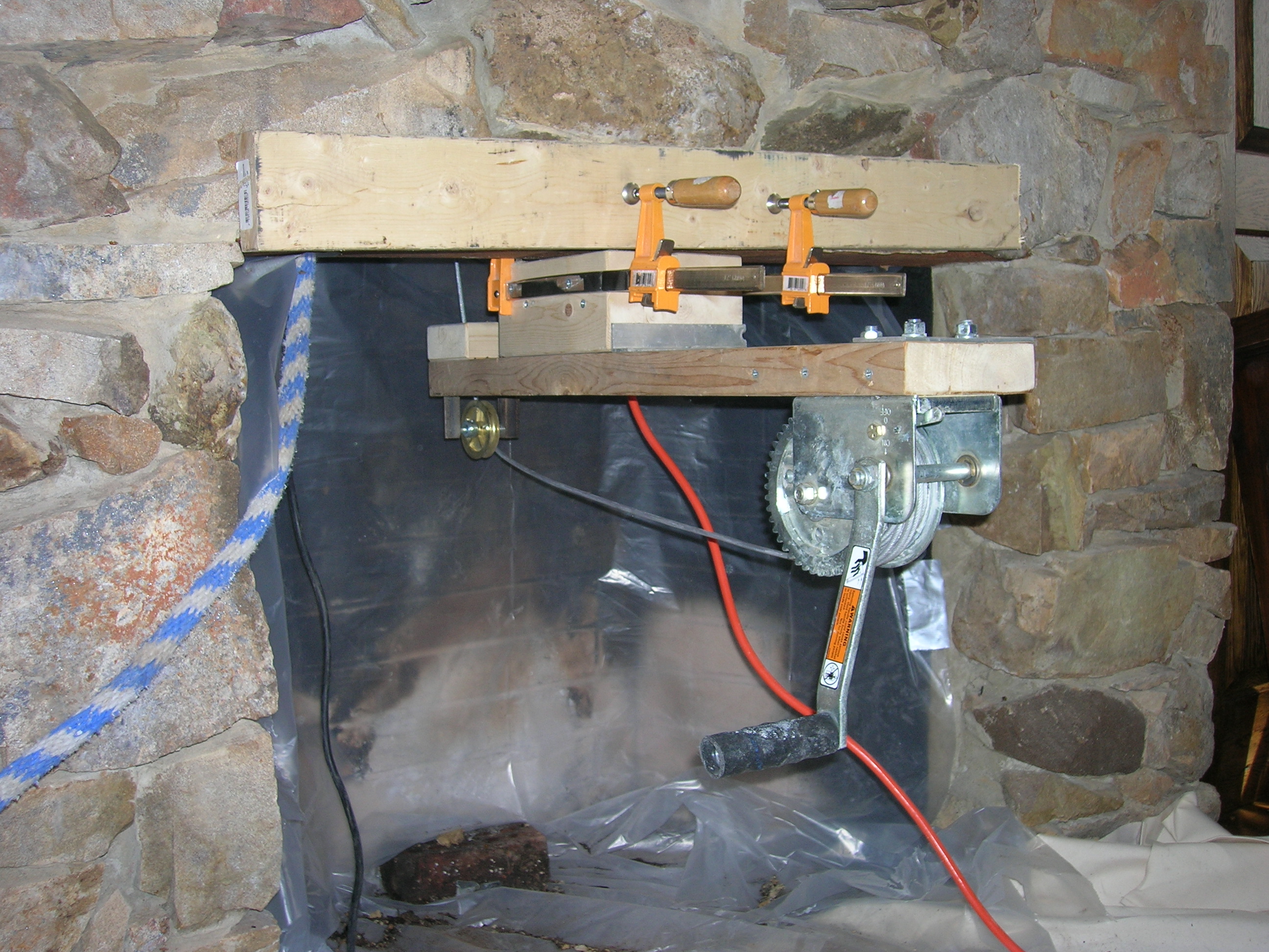 Joints repacked throughout chimney